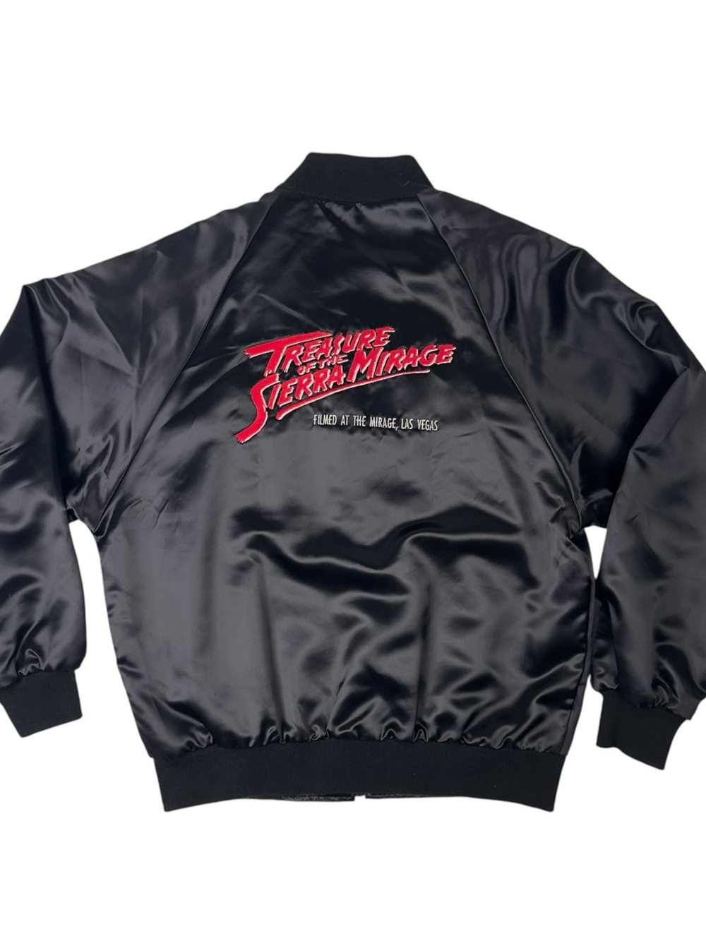 Vtg 90s The Mirage Las Vegas Promo Crew Satin Bomber Jacket Large